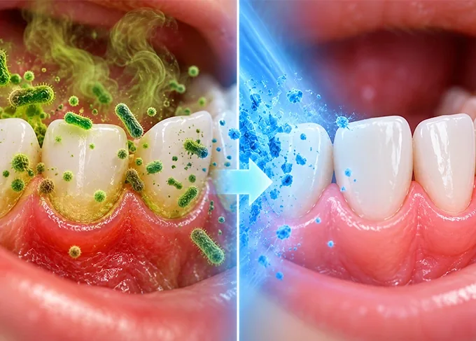 Blue light targeting odor-causing bacteria